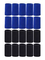 Mudder 20 Pieces Finger Sleeves Thumb Braces Support Elastic Compression Protector Braces for Relieving Pain Calluses Arthritis Knuckl (Black, Blue)