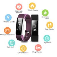 Lattie Fitness Tracker with Heart Rate Monitor, Smart Watch Activity Tracker Pedometer Sports Bracelet with Sleep Monitor Step Calorie Counter Wristband for Android and iOS Smartphone (Blue)