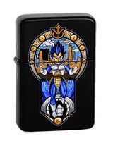 Hat Shark Prince Anime Fighting Powerful Men Cartoon Parody Design Vector KGM Thunderbird Vintage Lighter - Black Matte