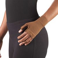 Truform Lymphedema Compression Gauntlet, 20-30 mmHg Post Mastectomy Support, Brown, Small