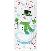Unique Party Christmas Snowman Cello Gift Bags 20Pk With Twist Ties