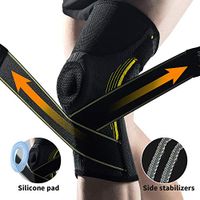 Knee Brace for Women and Men - Compression Knee Sleeve Support for Running,Squats, Gym, Best Knee Support with Side Stabilizers and Patella Gel Pads for Meniscus Tear Arthritis,Large 18.5'' - 21''