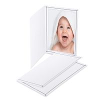 Cardboard Photo Folder 5x7 (10 Pack) - White Card Folder with Nice Silver Design- Great for Wedding Pictures, Baby, Graduation, Friends and Many More!