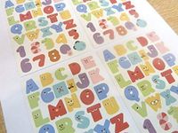 Small Colored Alphabet Letters and Numbers Stickers childrens labels for kids craft