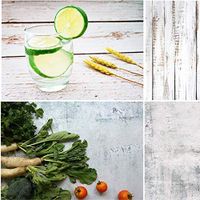Selens 22x35.4 Inch (56x90cm) 2 in 1 Wood and Wall Texture Cement Background Wooden Photo Food Backdrop Paper for Picture Photography Props, Double Sided Pattern