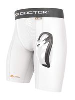 Shock Doctor Men's Core Compression Short with Bio-Flex Cup - Adult - XX-Large - White