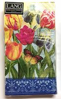 Tulips & Butterfly Botanical Gardens 3-Ply Paper Guest Towels (Great for Decorating the Guest Bathroom) Pack of 16