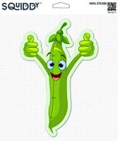 Squiddy Happy Green Bean Healthy Eating Vegetable - Vinyl Sticker Decal for Phone, Laptop, Water Bottle (3" Tall)