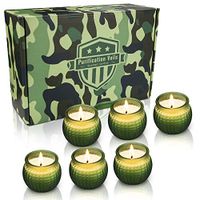 YINUO MIRROR Scented Candle Gift Set, Hand Grenade Shaped Natural Soy Wax 2.5 Oz Portable Travel Aromatherapy Candle Novelty Gifts for Men of Veterans and Military Lovers, Camouflage Packaged- 6 Pack