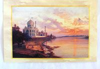 Handmade Blank Card with Taj Mahal By River Theme: Set of 3