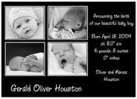 Four Me? in Black Birth Announcements - Set of 20