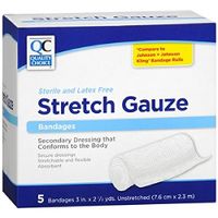 Quality Choice Stretch Gauze Bandage 3 Inches X 2.1 Yards 5 Rolls Each (2)