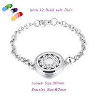 constantlife Hypoallergenic Essential Oil Diffuser Locket Bracelet -Stainless Steel Aromatherapy Scent Jewelry (Flower 2)