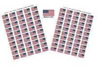Made in USA! 100 Country Flag 1.5" x 1" Self Adhesive World Flag Scrapbook Stickers, Two Sheets of 50, 100 International Sticker Decal Flags Total (United States, Right Hand)