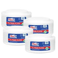 400 Count, PlastX Disposable 7 inch White Plastic Dinnerware Luncheon Plates, Microwavable, Great For Home, Office, Wedding, Parties, or Everyday Use, 4 Packs