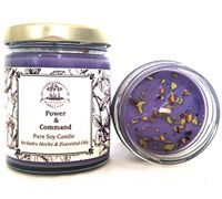 Art of the Root Power & Command 8 oz Soy Herbal Spell Candle for Influence, Control, Mastery & Strength Wiccan Pagan Hoodoo Magick
