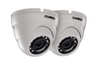 Lorex E581CD Series 5MP Super HD Indoor/Outdoor Day & Night IP Security Dome Camera with 2.8mm F2.0 Fixed Lens, 2592x1944, IP67 Weatherproof, Color Night Vision - 2 Pack