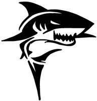 hBARSCI Shark Vinyl Decal - 5 Inches - for Cars, Trucks, Windows, Laptops, Tablets, Outdoor-Grade 2.5mil Thick Vinyl - Black