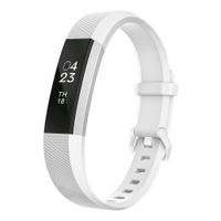 UMTELE Compatible with Fitbit Alta Bands, Soft Wristband with Metal Buckle Clasp Closure Replacement for Fitbit Alta/Alta HR/Fitbit Ace(White-HR,Large)