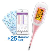 Easy@Home 25 LH Ovulation Test Strips and Smart Basal Thermometer Kit, FSA Eligible -The Reliable Ovulation Predictor Kit (25 LH + EBT-300)