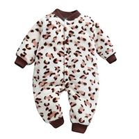 PLENTOP Baby Girls Clothing Toddler Rompers Coral Cute Infant Overall Jumpsuit Baby Bodysuit One Piece Winter Outfit Coffee