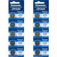 PANASONIC BATTERIES CR1620 BATTERY, LITHIUM, 3V, COIN CELL (10 pieces)