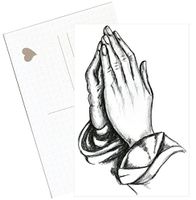 Praying Hands 4"x6" Set of 6 Linen Postcards