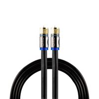 Philips RG6 Quad Shield Coaxial Cable, 15 ft. in-Wall Rated, Ideal for TV Antenna DVR Satellite Cable, F-Type Connectors, 3 Ghz Digital, Black, SWX9445B/27