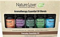Nature Love Everyday "ESSENTIAL OILS MASSAGE AROMATHERAPY KIT" Set of 5