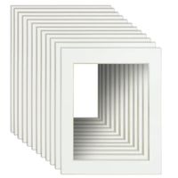 11x14 Picture Frame Mats for 8x10 Pictures with White Core Bevel Cut Pack of 12