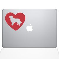 The Decal Guru Heart Bernese Mountain Dog MacBook Decal Vinyl Sticker - 11" MacBook Air - Red (1322-MAC-11A-DR)