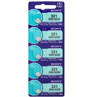 Sony Silver Oxide 0%Hg Mercury Free 1.55 volts Batteries Size 321 SR616SW (Pack of 5)