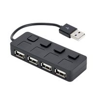 banlany Computer USB 2.0 Hub Splitter 4 Port Laptop Adapter with On/Off Switch Hubs
