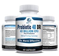 Probiotic 40 DR - 40 Billion CFU Delayed Release Probiotics. 20X More Effective. Best Probiotics for Men and Women. Made in The USA