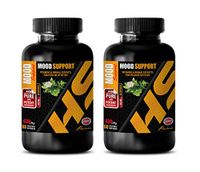 Mood Booster - Mood Support Vitamins and Herbs - Positive Vibes - Natural - Anxiety and Stress Relief - Pure and Potent - GABA 100mg chewable - 2 Bottle (120 Caps)