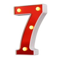 Samapet 7 LED Marquee Letter Lights 26 Alphabet Red Pleasent Indoor Bright Night Lights Sign for Wedding Birthday Party Battery Powered Christmas Night Light Lamp Home Bar Decoration