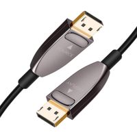 CableCreation DP Fiber Optic Cable 82ft, Displayport 1.4 Fiber Optic Cable, High Speed 32.4 Gbps Support 8K@60Hz 4K@120Hz, DP1.4 Fiber DP to DP Cable Gold Plated, 25M/ Black with Zinc Alloy Case