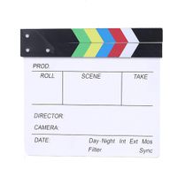 BERON Professional Vintage TV Movie Film Clap Board Slate Cut Prop Director Clapper (Colorful)
