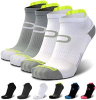 Ankle Compression Running Socks for Men & Women (2 Pairs) - Best Low Cut, No Show Athletic Socks with Heel Tab - Moisture Wicking, Arch Support Plantar Fasciitis Socks for Runners, Endurance, Cycling