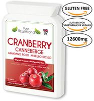 Gluten Free Cranberry Concentrate Supplement Tablets. Equals 12,600mg of Fresh Cranberries! Triple Strength for Men Women. Suitable for Vegetarians and Vegans. Made in UK
