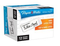 Paper Mate White Pearl Erasers, Large, 12 Count