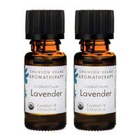 Swanson Certified Organic Lavender Essential Oil 0.5 fl Ounce (15 ml) Liquid (2 Pack)