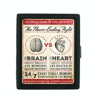 Metal Cigarette Case Vintage Poster D-212 The Never Ending Fight The Brain Vs The Heart