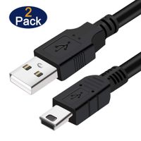 Mini-USB Cable,2 Pack 10ft USB 2.0 Type A to Mini-B Charger Cord for GoPro Hero 3+ Hero 4,PS3 Controller Charging,Garmin Nuvi GPS,MP3 Player,Dash Cam,Digital Camera,SatNav,Playstation 3,PDA Data