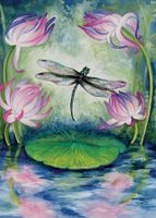 Tree Free Greetings Magic Pond Birthday Cards, 2 Card Set, Dragonfly, Multicolored (14169)