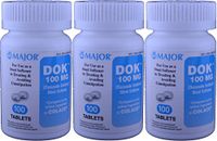 Docucate Sodium 100 mg Crushable Tablets for Gentle, Reliable Relief from Occasional Constipation Generic for Colace Crushable 100 Tablets per Bottle Pack of 3 Bottles Total 300 Tablets