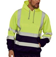 Dainzuy Men Safety Rain Jacket Waterproof Reflective High Visibility Hooded Sweatshirt for Liquid and Stain Repellency Green