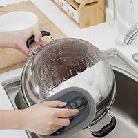 2Pcs Multi-Functional Magic Cleaning Sponge Brush, Handle Intensely Emery Cleaning Tools for Kitchen Dish Pot Scrubber Bathroom Tile Shower Bathtub Scouring Brush