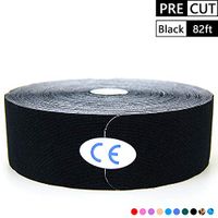 AUPCON Kinesiology Tape Breathable Physical Therapy Cotton Sports Tape Reduce Pain and Injury Recovery Provides Supports for Muscles & Joints, Knee, Shoulder, Elbow Latex Free (Precut Black)