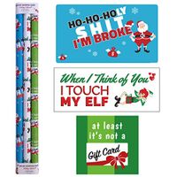 Snarky Wraps - Funny Holiday Xmas Gift Wrap Paper for Adults - 30" x 120" -Three Rolls- 10 feet Continuous roll.